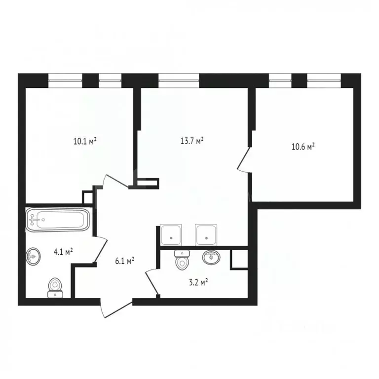 2-к кв. Тюменская область, Тюмень ул. Первооткрывателей, 2 (48.0 м) - Фото 2