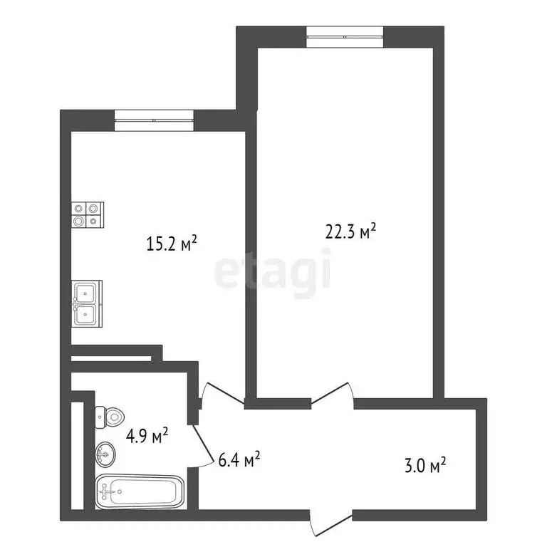 1-комнатная квартира: Геленджик, улица Мира, 44лит1 (50.7 м) - Фото 0