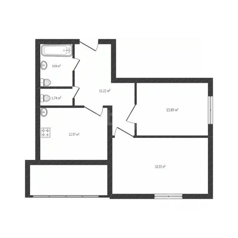 2-к кв. Брянская область, Брянск Спартаковская ул., 114А (64.8 м) - Фото 2