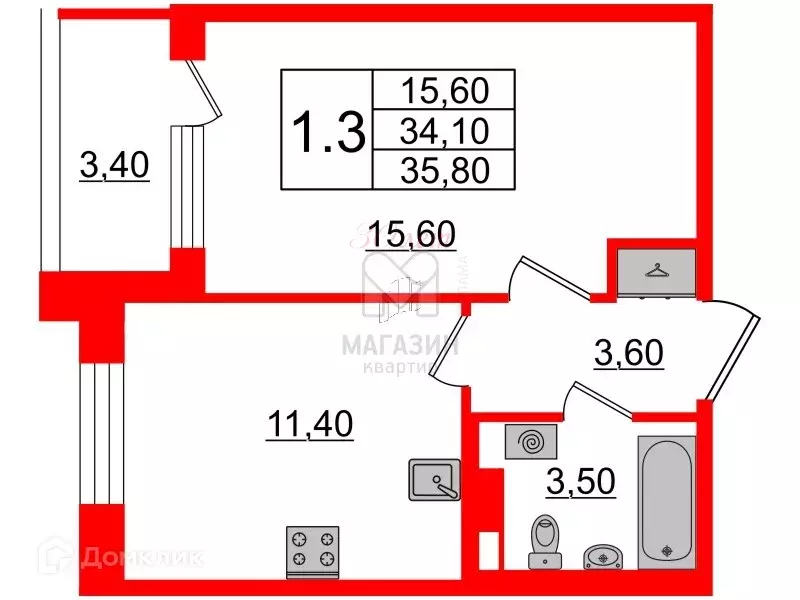 Продаётся 1-к квартира, 34.5 м - Фото 0