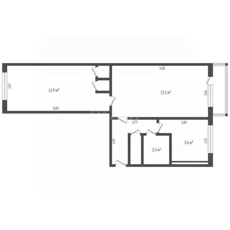 2-к кв. Кемеровская область, Кемерово ул. Ворошилова, 16А (48.4 м) - Фото 1