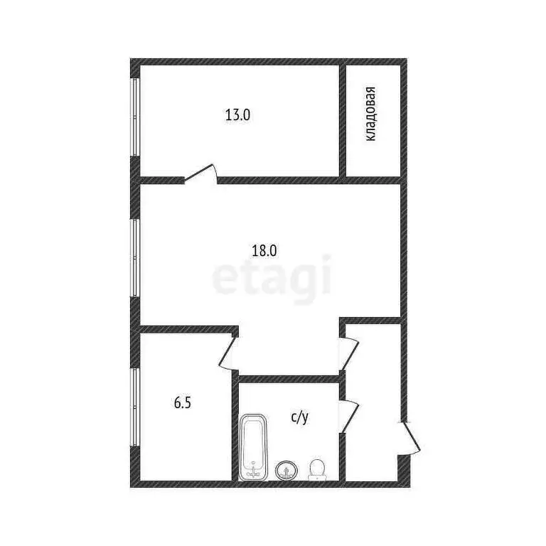 2-комнатная квартира: Кострома, улица Димитрова, 33 (43.6 м) - Фото 0