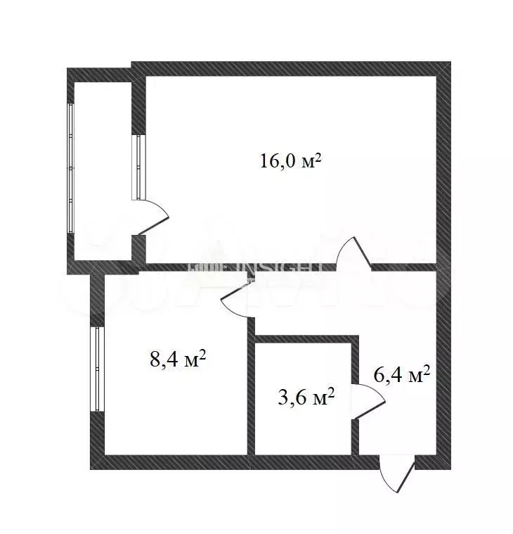 1-к. квартира, 34,4 м, 1/3 эт. - Фото 0