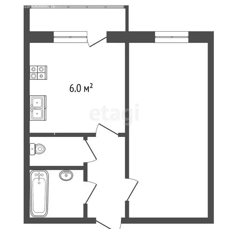 1-комнатная квартира: Лесной, улица Мира, 8 (32 м) - Фото 1