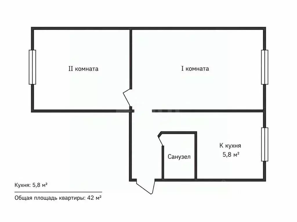2-к кв. Псковская область, Псков Бастионная ул., 25 (42.0 м) - Фото 2