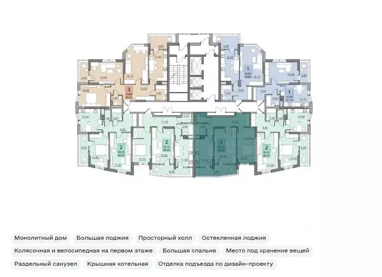 2-к кв. Саратовская область, Балаково Комсомольская ул., 65 (62.3 м) - Фото 1