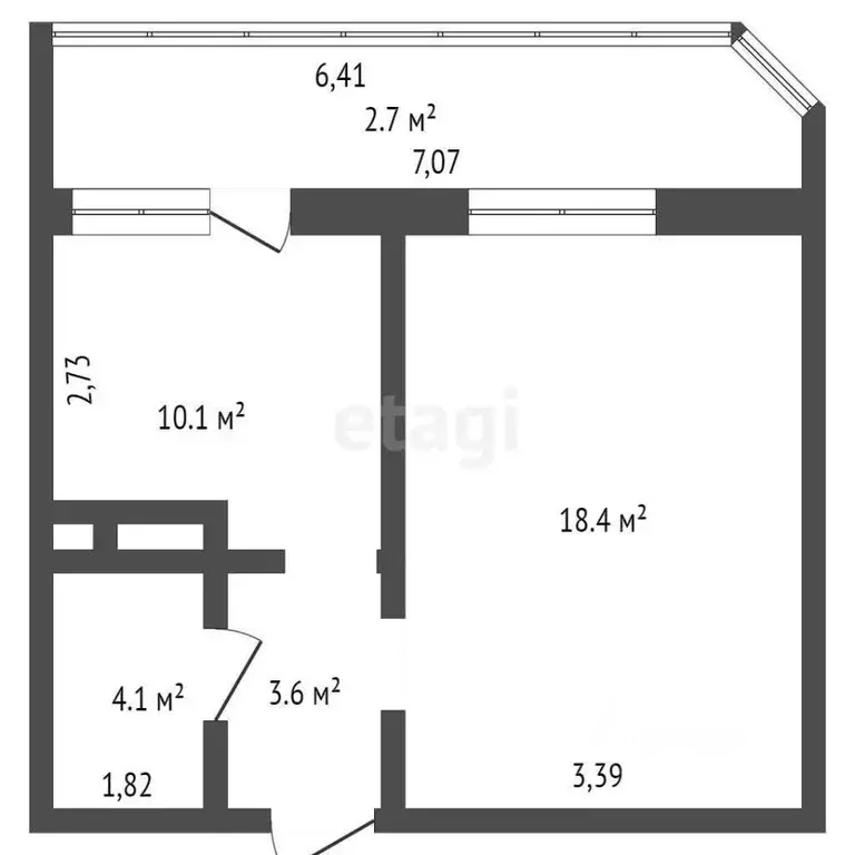 1-к кв. Брянская область, Брянск ул. Комарова, 59 (36.2 м) - Фото 0