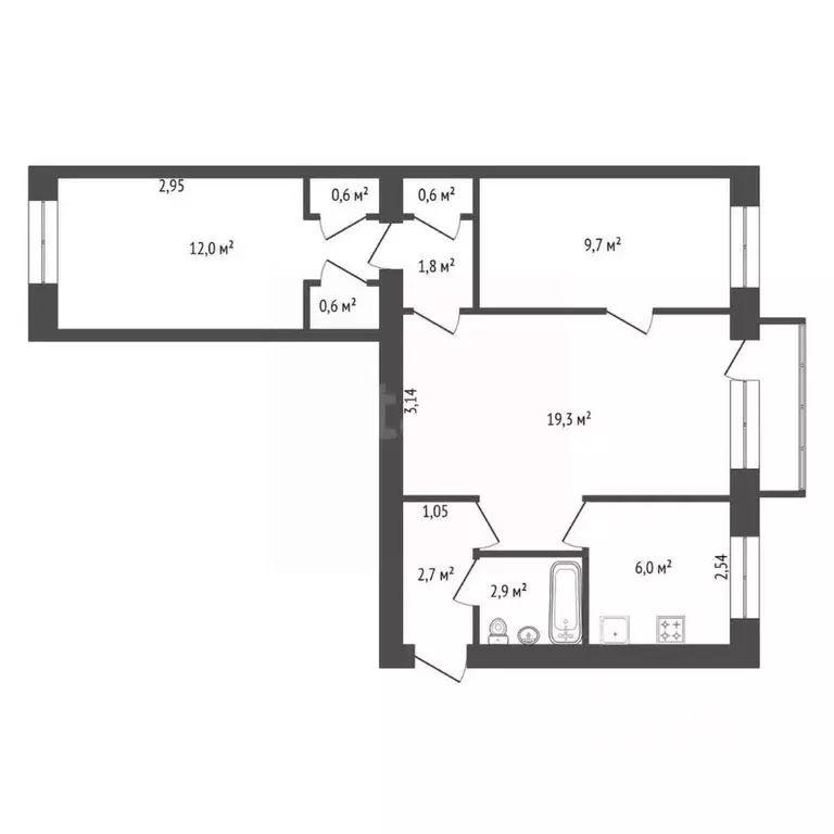 3-к кв. Башкортостан, Уфа ул. 50-летия Октября, 20 (57.0 м) - Фото 2