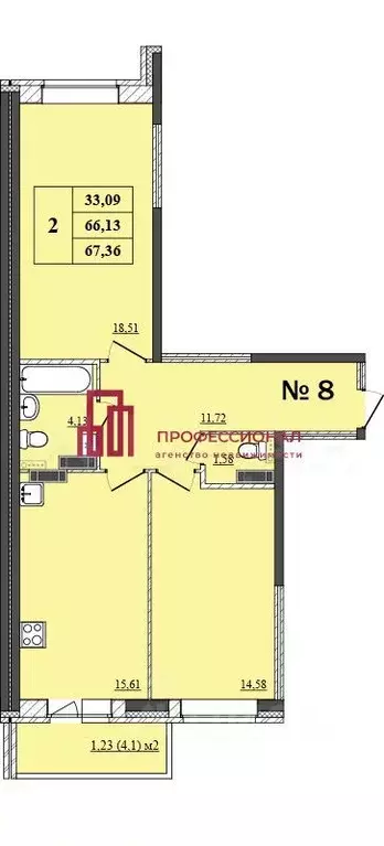 2-к кв. Татарстан, Казань ул. Юлиуса Фучика, 88 (66.0 м) - Фото 1