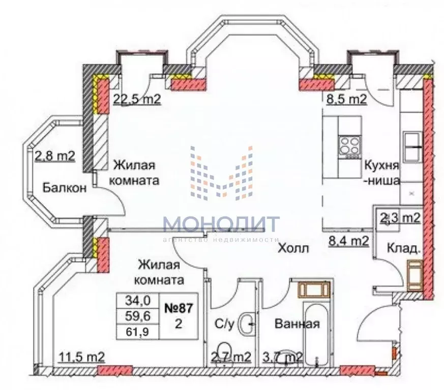 2-к кв. Московская область, Щелково городской округ, пос. Клюквенный ... - Фото 2