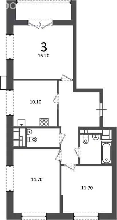 3-комнатная квартира: Москва, Дмитровское шоссе, 55А (71.5 м) - Фото 1
