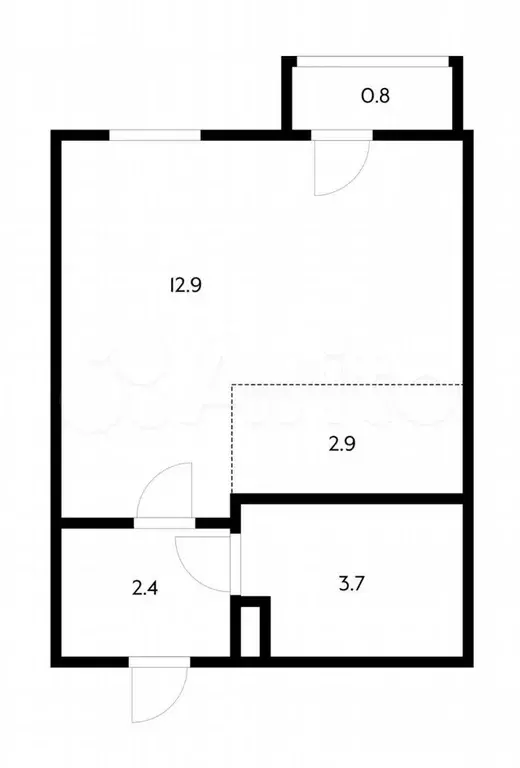 Квартира-студия, 26 м, 4/5 эт. - Фото 0