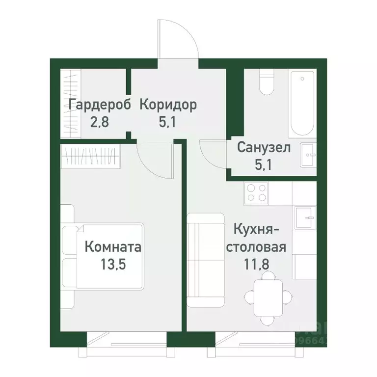 1-к кв. Челябинская область, Челябинский городской округ, пос. ... - Фото 0