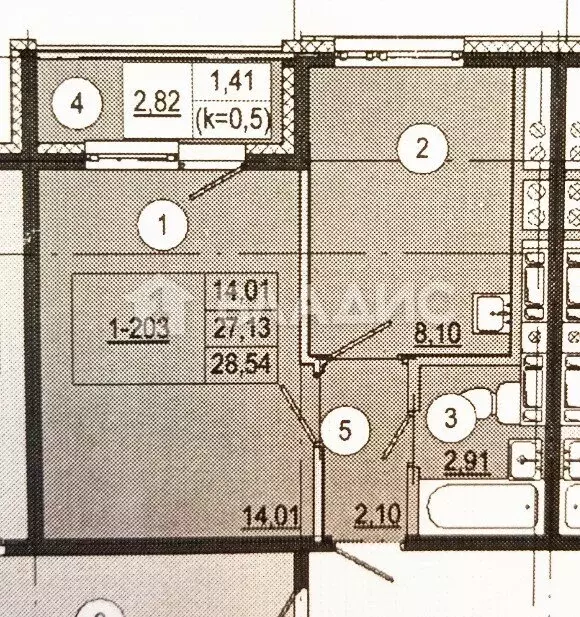 1-комнатная квартира: Владимир, Всесвятская улица, 13 (28.54 м) - Фото 0