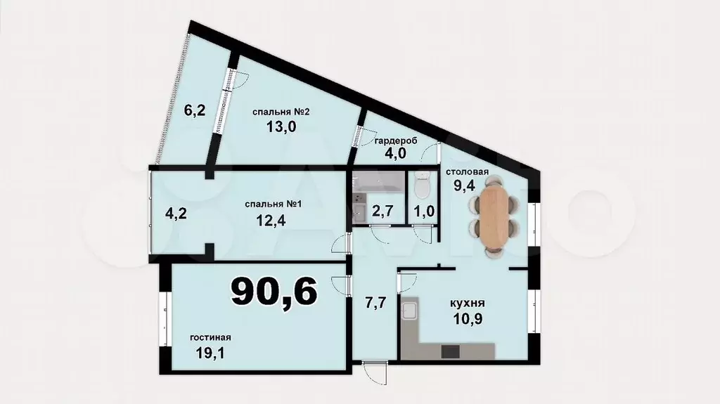 3-к. квартира, 90 м, 7/10 эт. - Фото 0