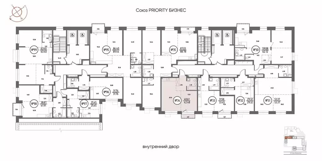 1-комнатная квартира: Иркутск, ЖК Макс (42.48 м) - Фото 2