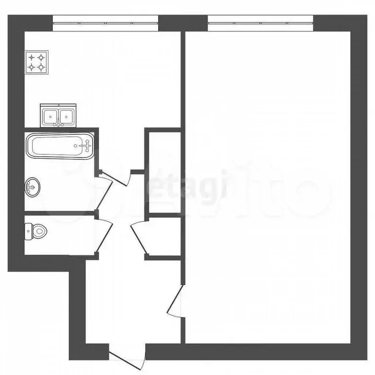 1-к. квартира, 31 м, 3/9 эт. - Фото 0