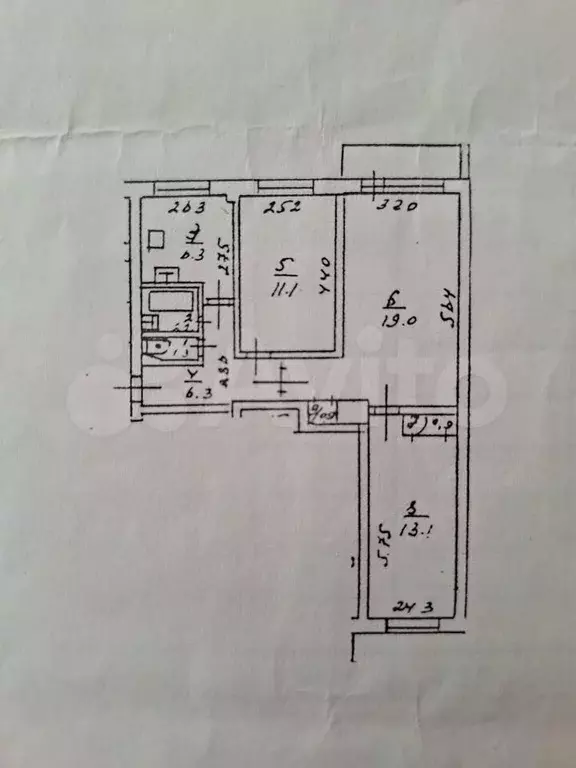 3-к. квартира, 60,9 м, 3/5 эт. - Фото 0