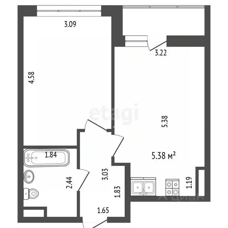 2-к кв. Москва Сосенское поселение, просп. Куприна, 7к2 (38.4 м) - Фото 0