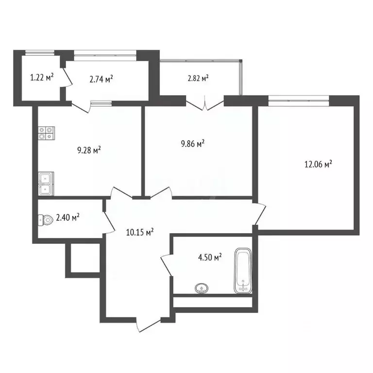 2-к кв. Крым, Симферополь ул. Грибоедова (51.08 м) - Фото 2