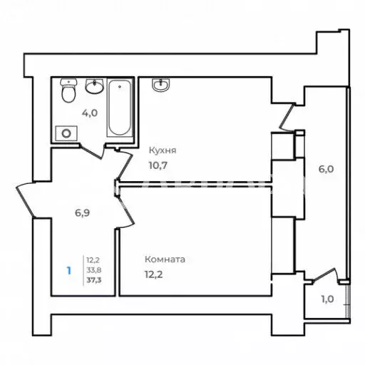 1-комнатная квартира: Благовещенск, Свободная улица, 32 (35.7 м) - Фото 2