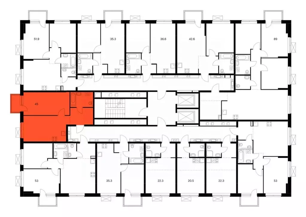 1-к кв. Татарстан, Казань Нокса Парк жилой комплекс, 8 (45.0 м) - Фото 1