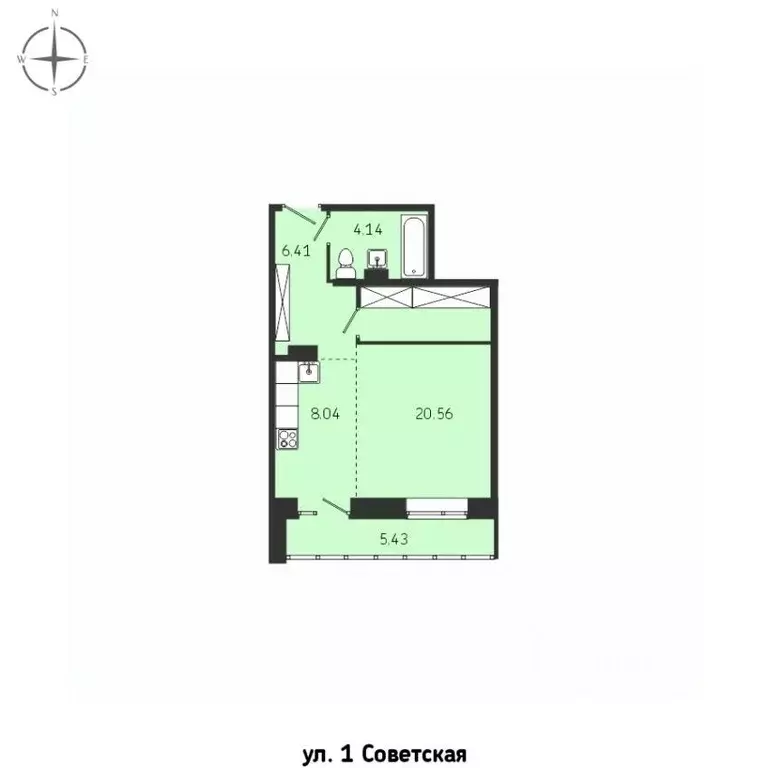 1-к кв. Иркутская область, Иркутск Советская ул., 115/1 (44.58 м) - Фото 0