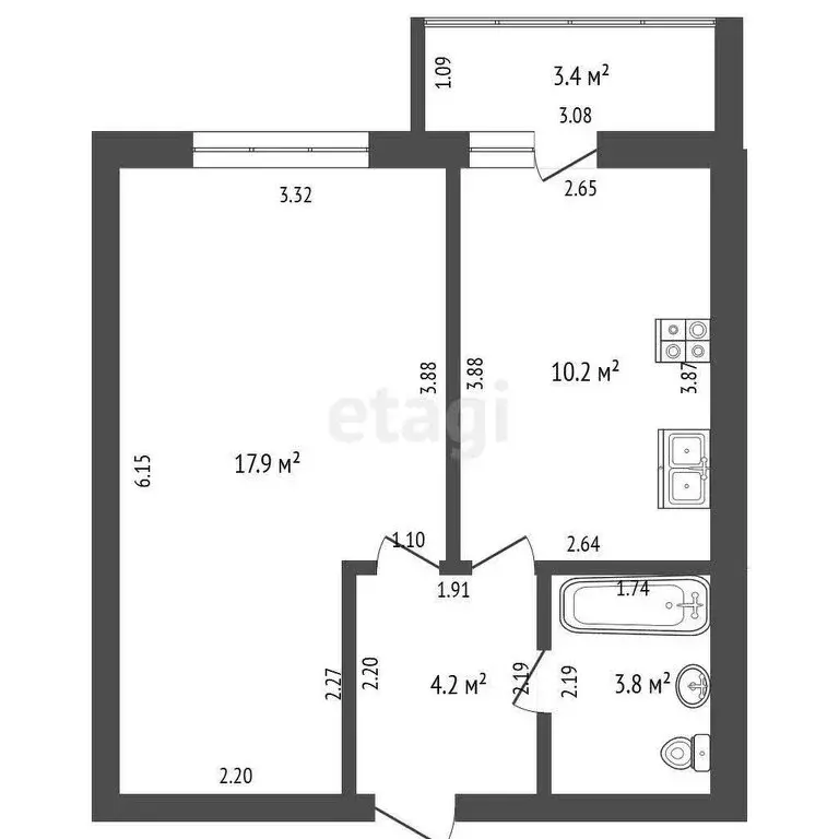 1-комнатная квартира: Тамбов, Свободная улица, 4к2 (36.1 м) - Фото 0