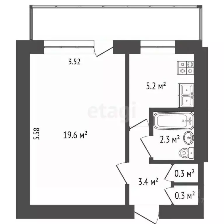 1-к кв. Севастополь ул. Павла Корчагина, 30 (31.1 м) - Фото 1