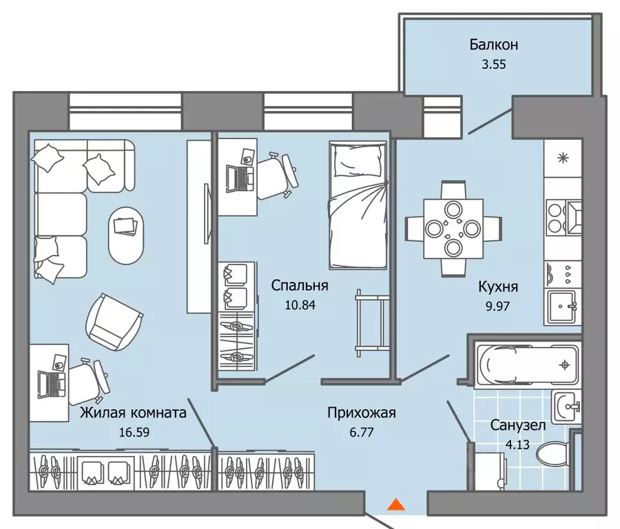 2-к кв. Пермский край, Пермь ул. Дзержинского, 35А (49.0 м) - Фото 2