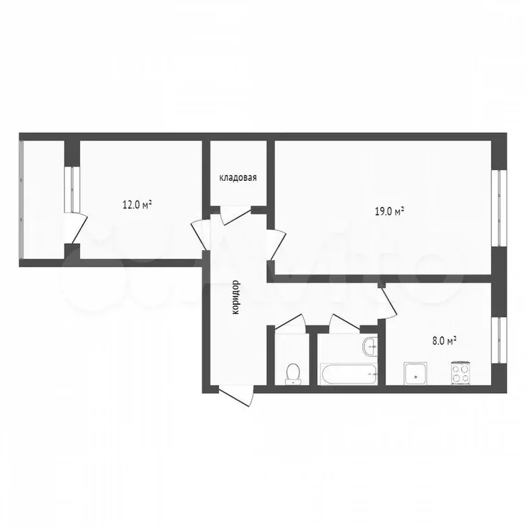 2-к. квартира, 57 м, 1/9 эт. - Фото 0