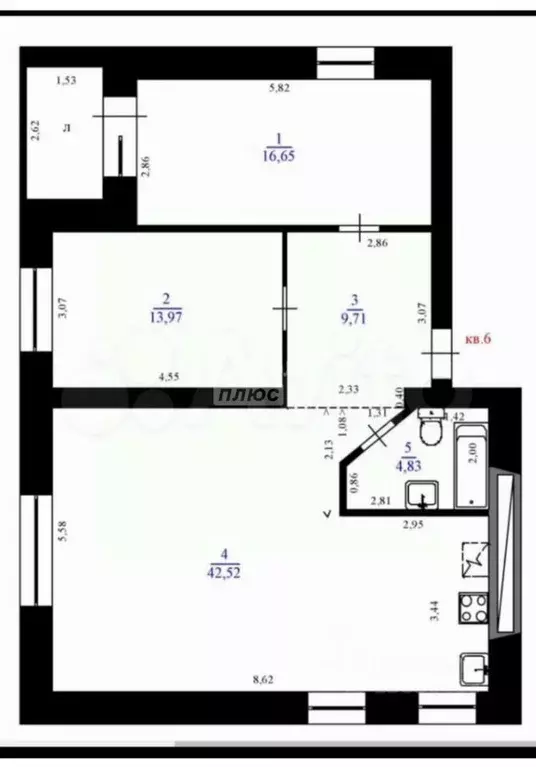 3-к кв. Ульяновская область, Ульяновск ул. Розы Люксембург, 41/57 ... - Фото 2