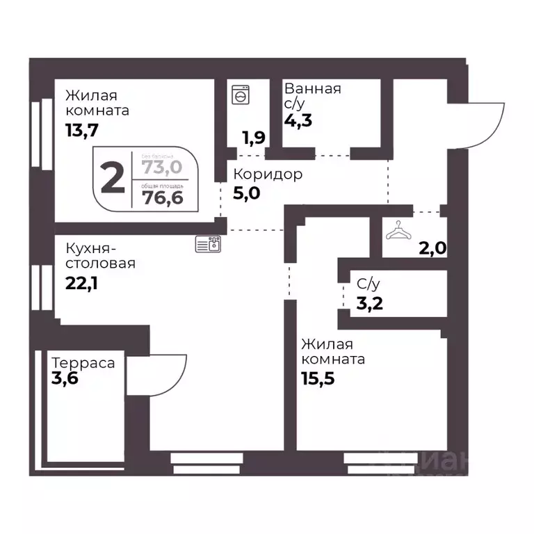 2-к кв. Челябинская область, Сосновский муниципальный округ, пос. ... - Фото 0