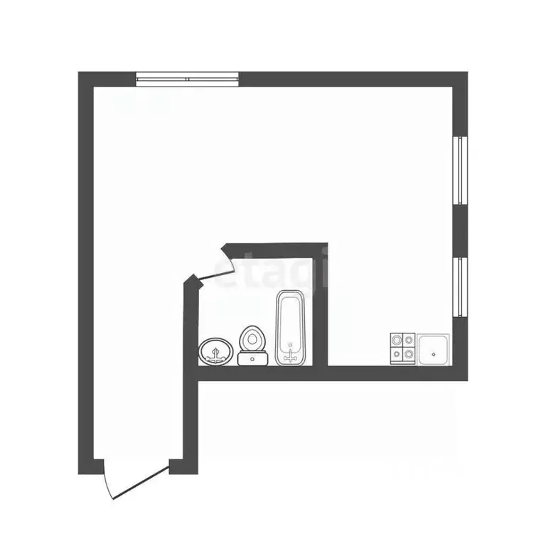Студия Белгородская область, Белгород ул. Костюкова, 21 (31.0 м) - Фото 2