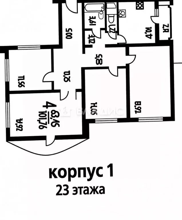 4-к кв. Москва Ярославское ш., 124 (100.1 м) - Фото 2