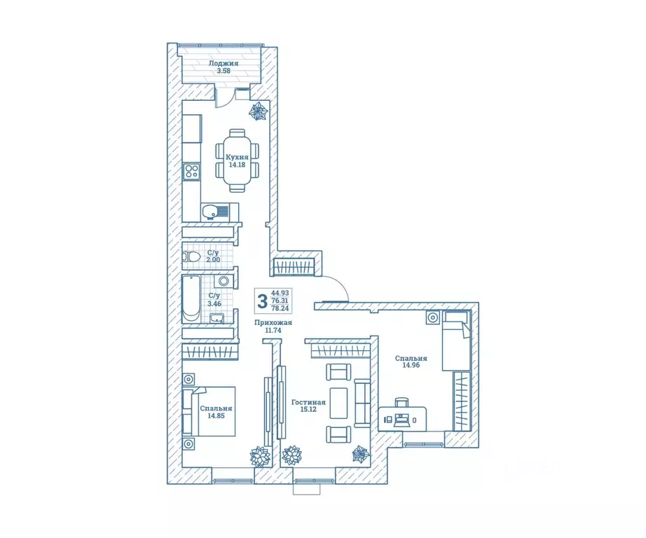 3-к кв. Московская область, Щелково городской округ, Монино пгт ул. ... - Фото 1