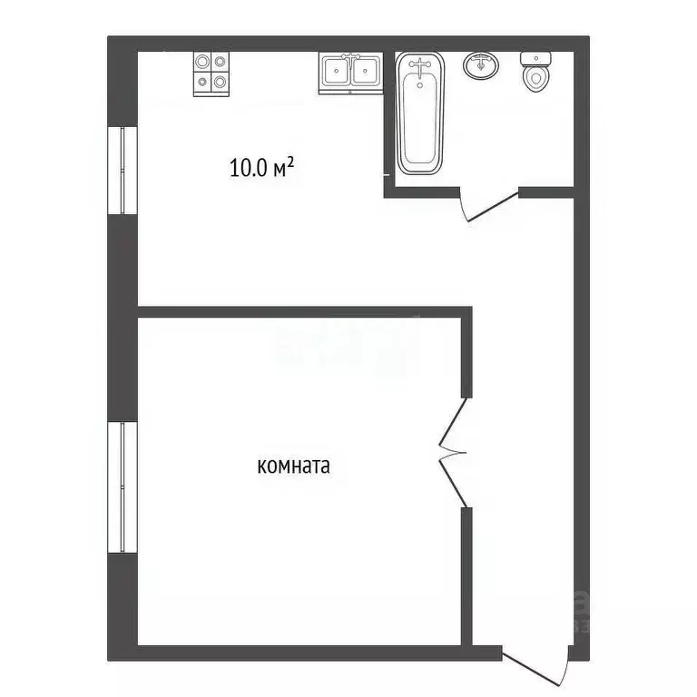 1-к кв. Тюменская область, Нижнетавдинский муниципальный округ, пос. ... - Фото 2