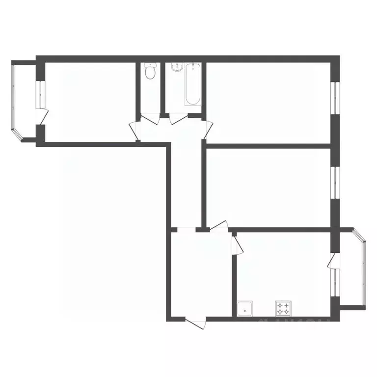 3-к кв. Тюменская область, Тюмень ул. Николая Семенова, 25к2 (90.0 м) - Фото 2