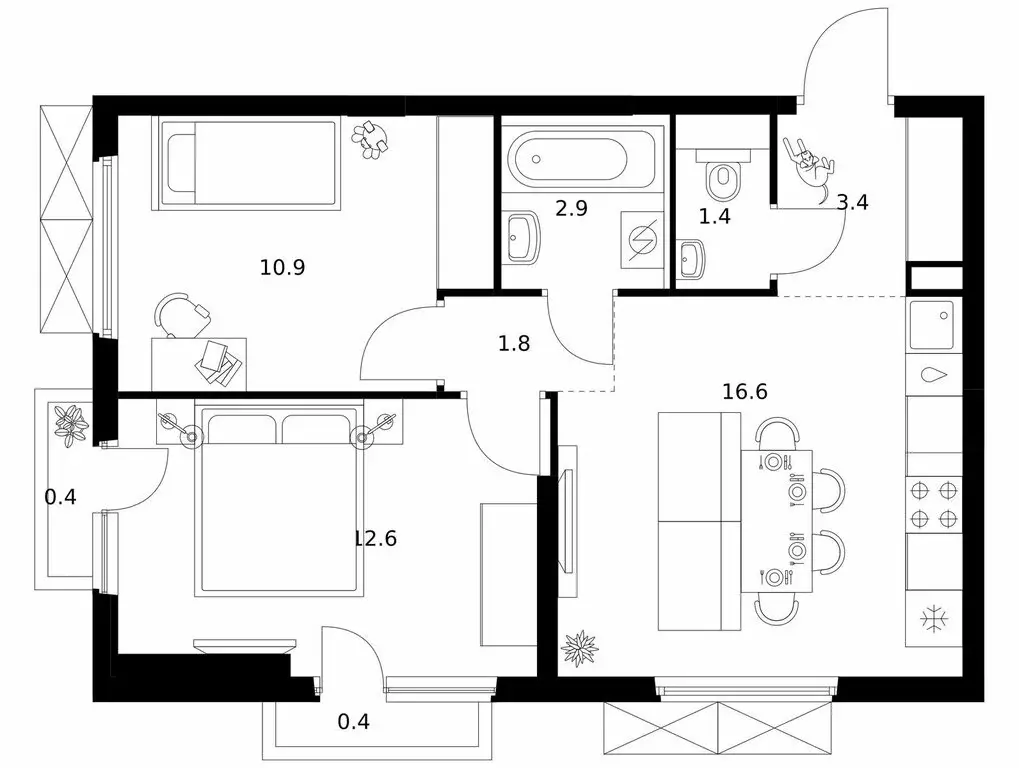 2-комнатная квартира: Мытищи, Ярославское шоссе, 120Бк4 (50.4 м) - Фото 1