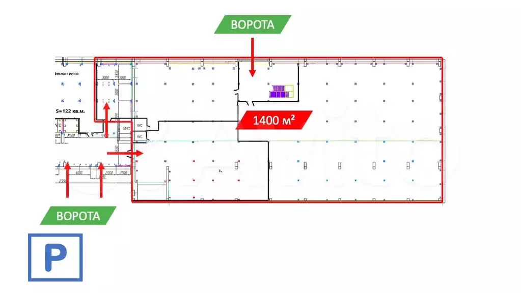 Аренда склада 1400 м на 1-м этаже - Фото 0