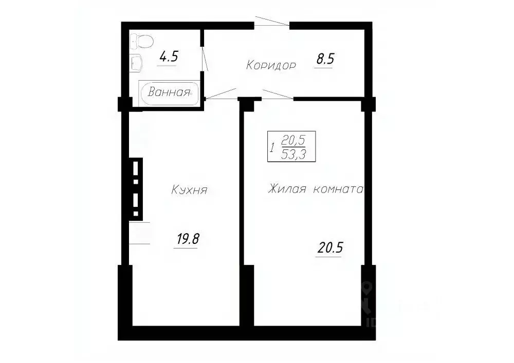 1-к кв. Ставропольский край, Ессентуки  (53.3 м) - Фото 1
