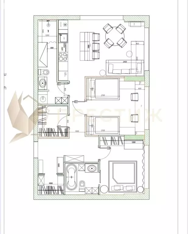 3-комнатная квартира: Москва, Шмитовский проезд, 39к6 (71.1 м) - Фото 1