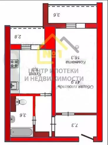 1-к. квартира, 35,5 м, 6/20 эт. - Фото 0