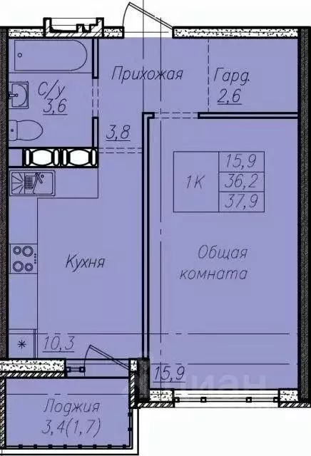 1-к кв. Краснодарский край, Краснодар пос. Пригородный, Сиреневый ... - Фото 0