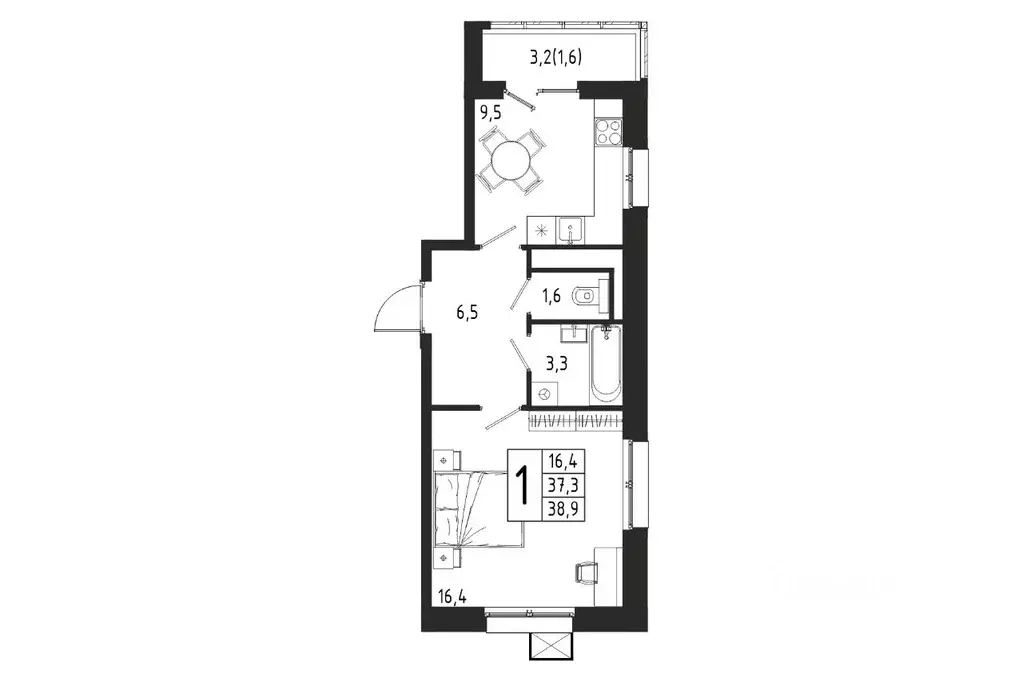 1-к кв. Московская область, Химки Клязьма-Старбеево мкр, Международный ... - Фото 1