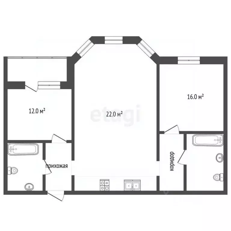 3-к кв. Московская область, Одинцово ул. Чистяковой, 66 (56.0 м) - Фото 2