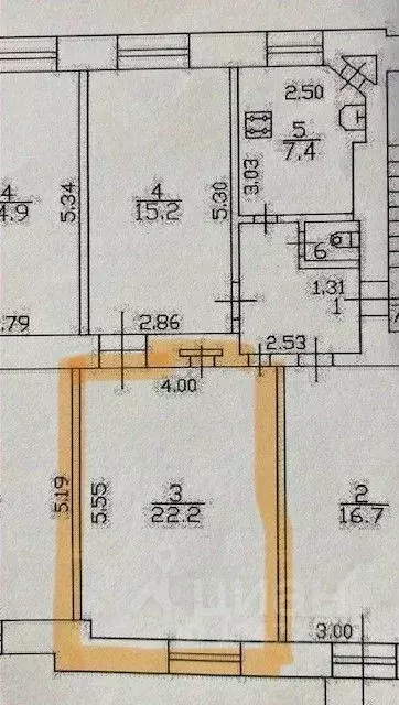 Комната Санкт-Петербург ул. Ткачей, 46 (22.2 м) - Фото 2