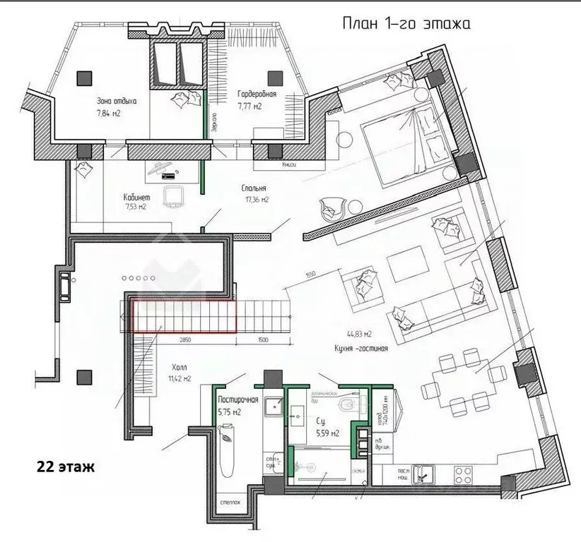 3-к кв. Омская область, Омск Сенная ул., 30 (162.8 м) - Фото 2