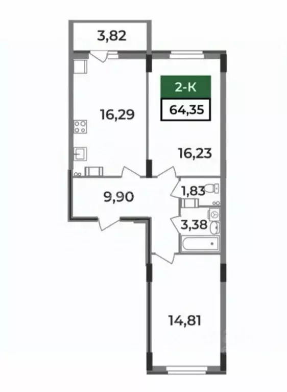 2-к кв. Владимирская область, Ковров аллея Героев (64.35 м) - Фото 2
