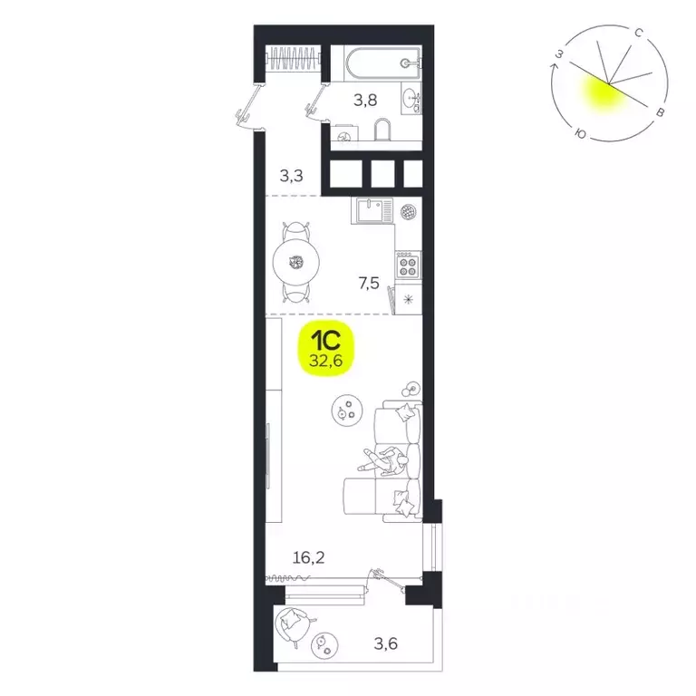 Студия Свердловская область, Екатеринбург Южная Ботаника жилрайон, ... - Фото 1